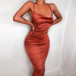 DRIPVILLAGE™ Slim Fit Satin Dress