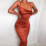 DRIPVILLAGE™ Slim Fit Satin Dress