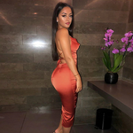 DRIPVILLAGE™ Slim Fit Satin Dress